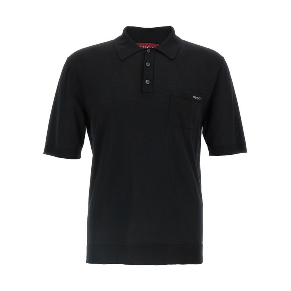 Gucci Black Wool Polo Men's Shirt